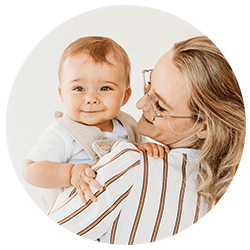 Bernadette with her baby