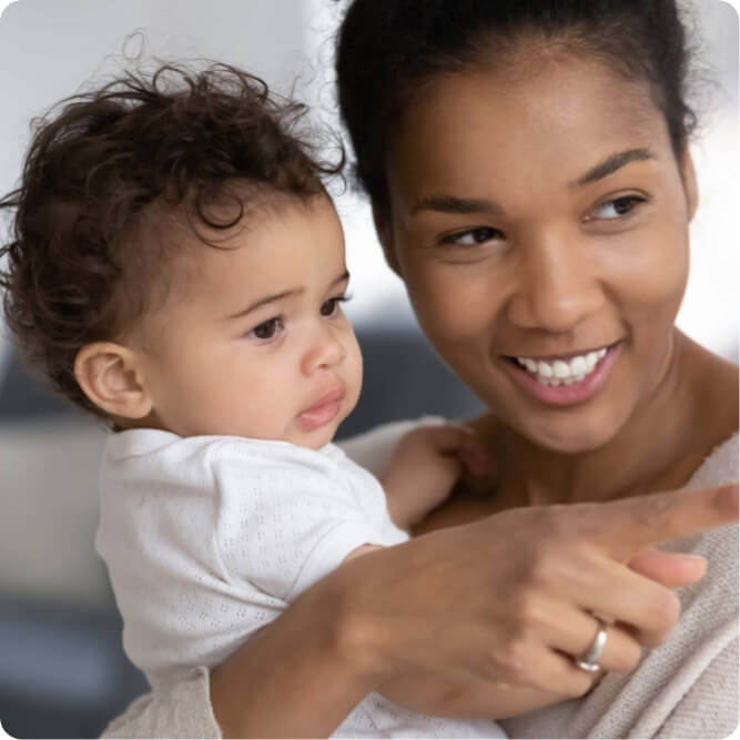 Christine with her baby